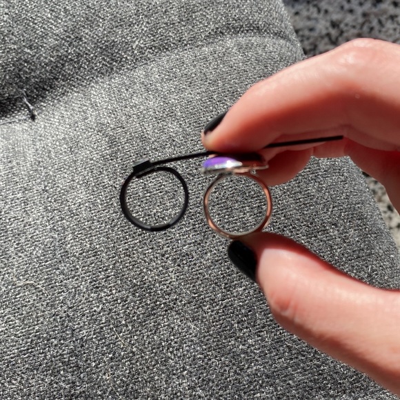 Purple Copper Turquoise large oval sterling silver ring - Picture 7 of 9